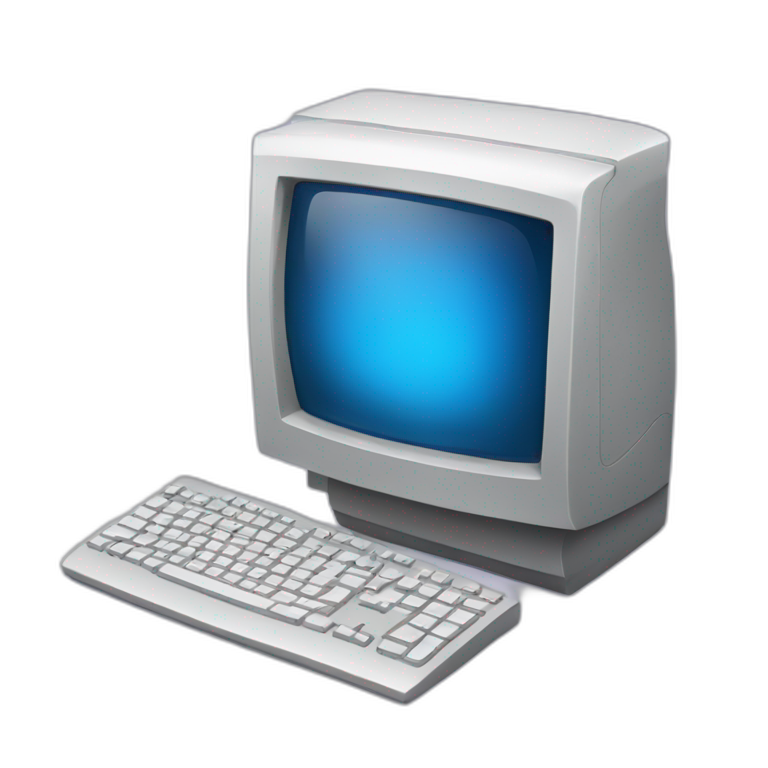 Computer with a lean screen emoji