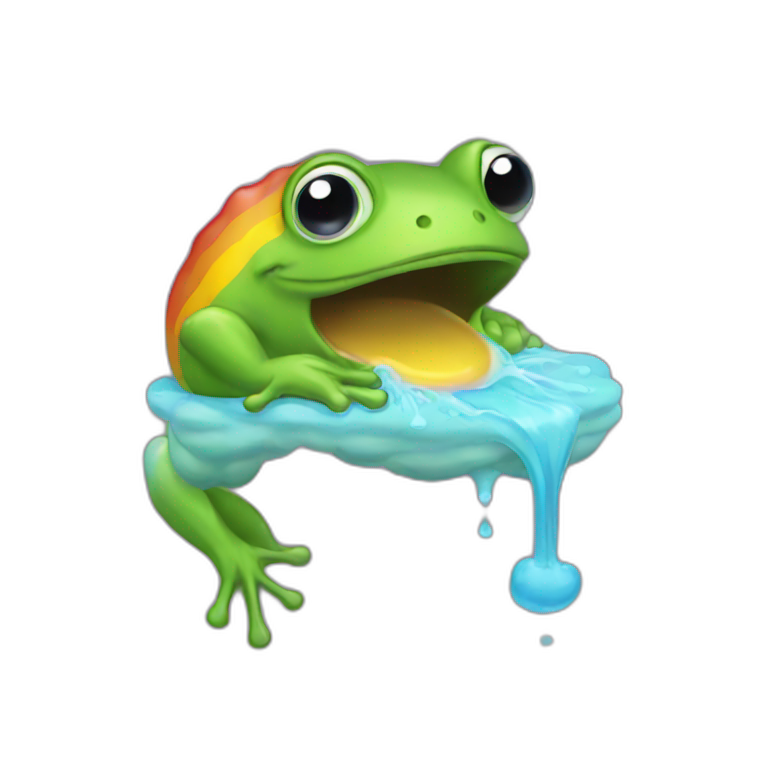 Frog vomiting rainbow emoji