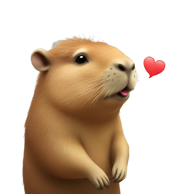 Capybara blowing kisses emoji