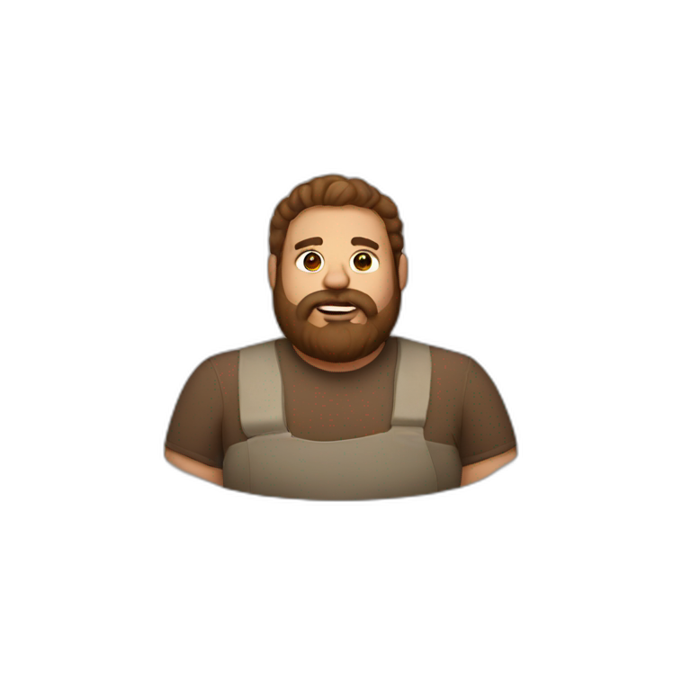 fat brown bearded man emoji
