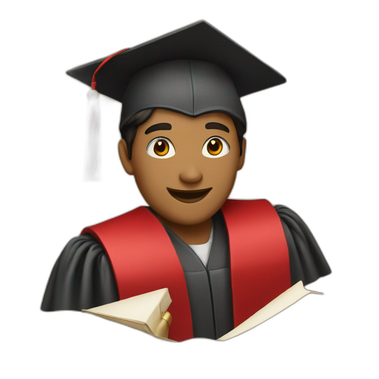 a graduate with a red diploma emoji