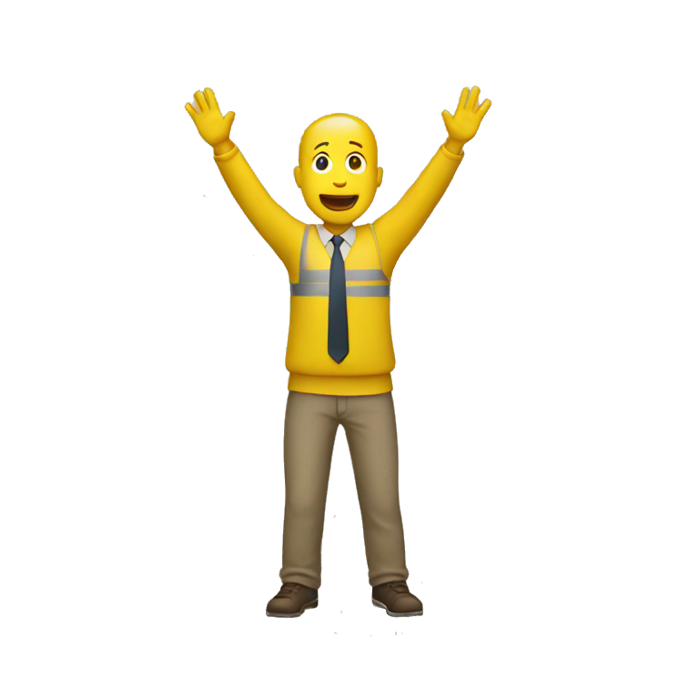 Yellow man (full body) (hands raised) emoji