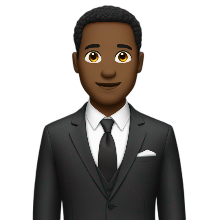black men with suit emoji