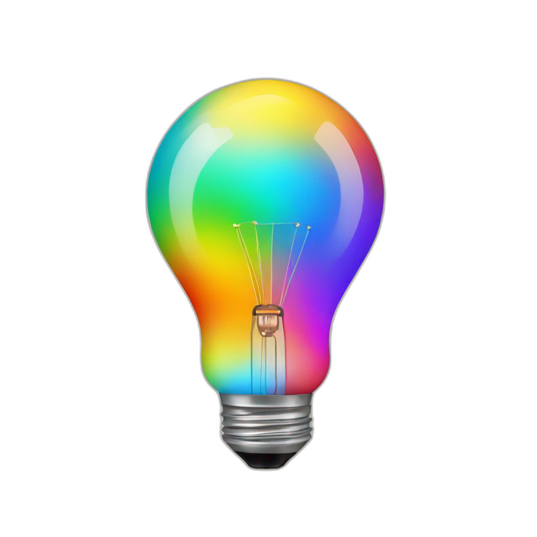 bulb rainbow colors emoji