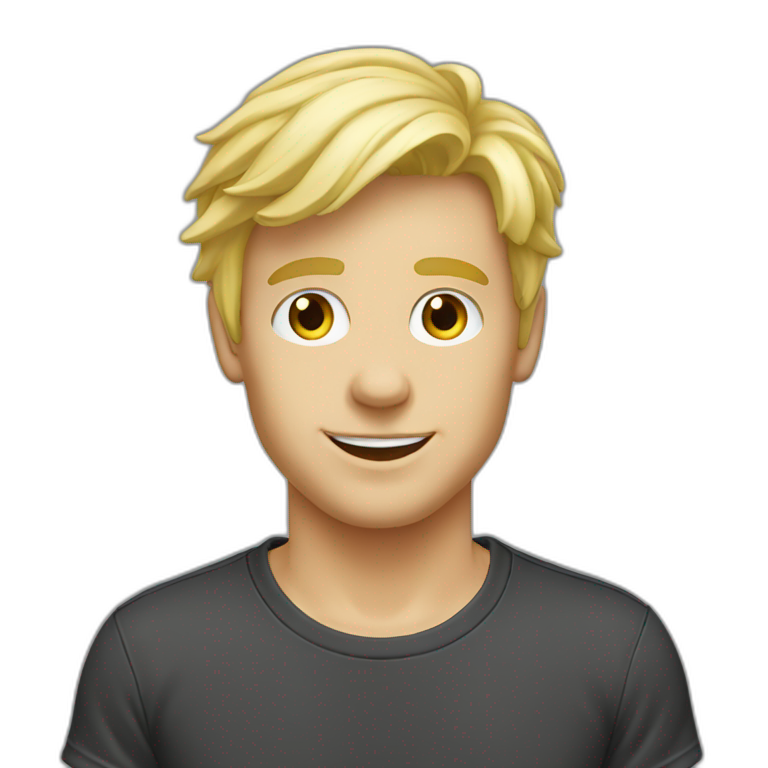 Blond guy tshirt mapfre emoji