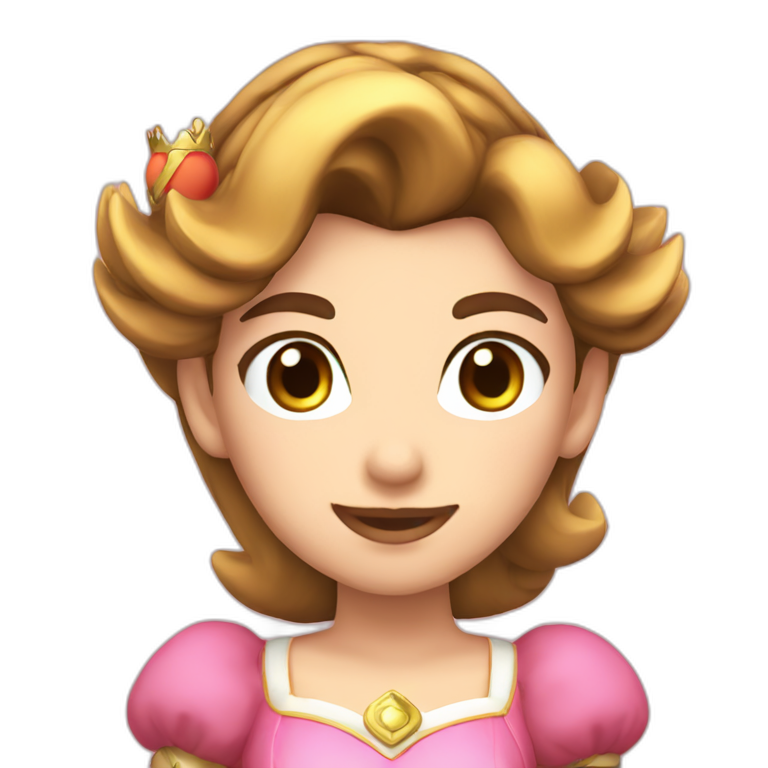 brown hair princess peach emoji