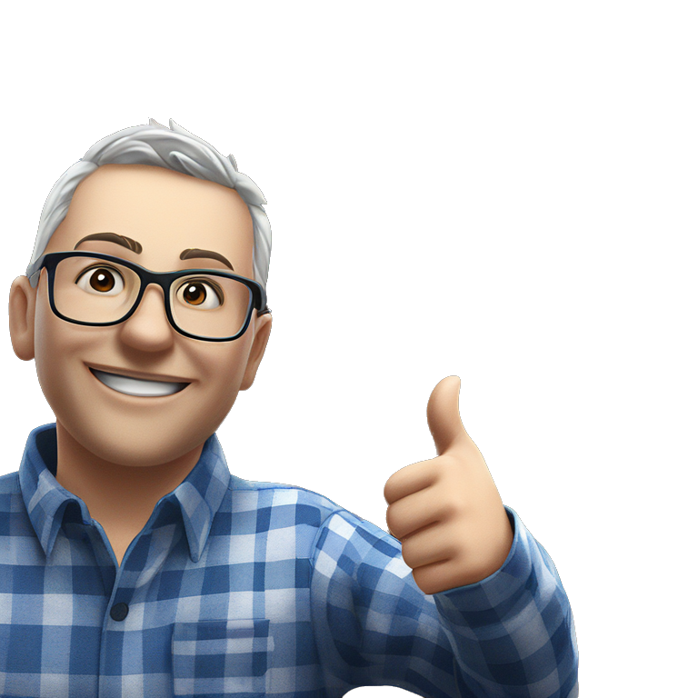 happy guy with glasses emoji