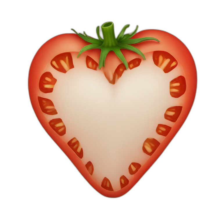 tomato in the shape of a heart emoji
