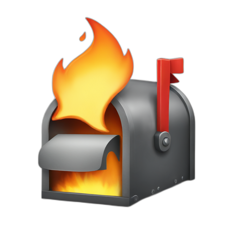 Iphone mailbox flaming emoji