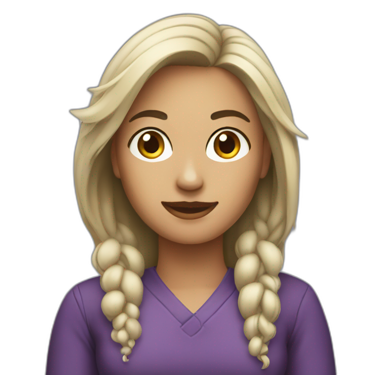 woman with computer style iphone emoji