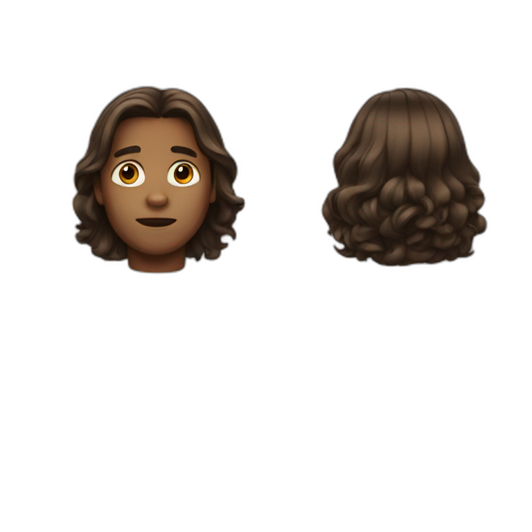 Long hair brown boy emoji
