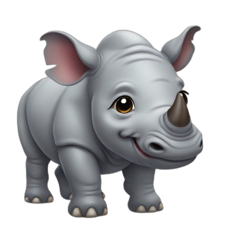 A cute little rhino emoji