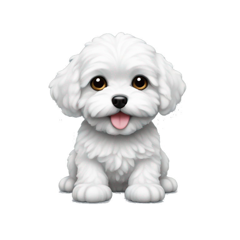 Black shichon puppy emoji AI Emoji Generator