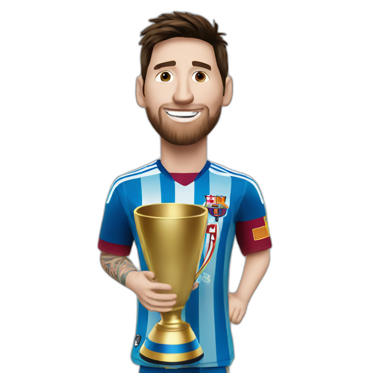Messi with the word cup emoji