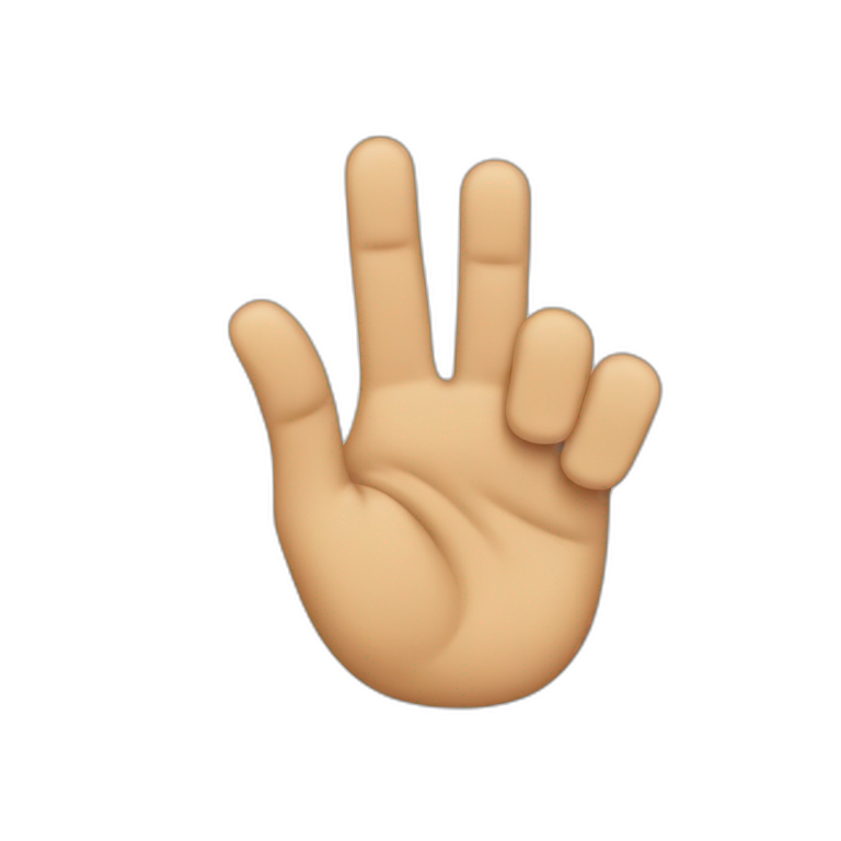 Third finger up on left hand emoji