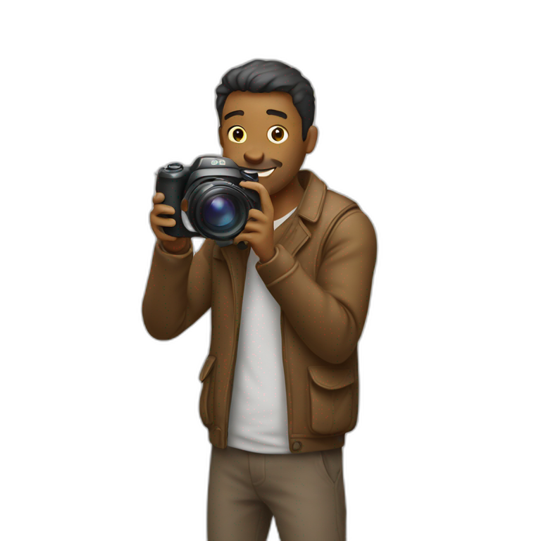 Man clicking pictures by his camera  emoji