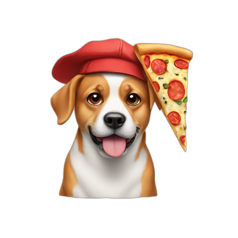 Dog with pizza hat emoji
