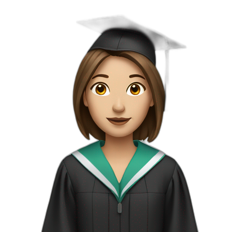 graduate brown hair woman emoji