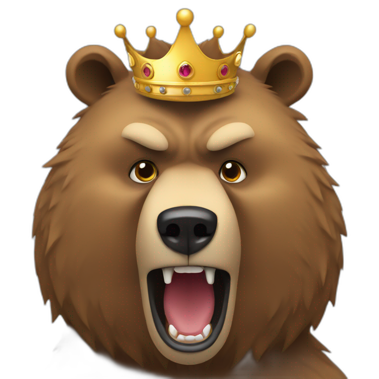 grizzly bear with a crown angry emoji