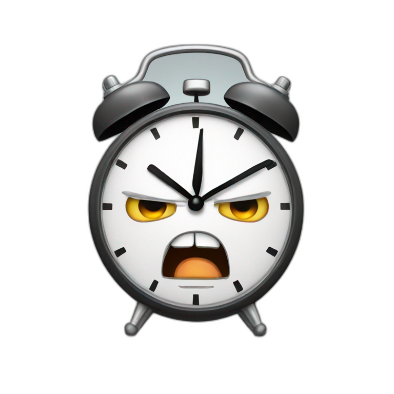 Angry alarm clock emoji