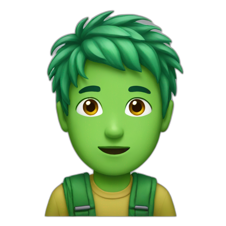 green haired boy emoji