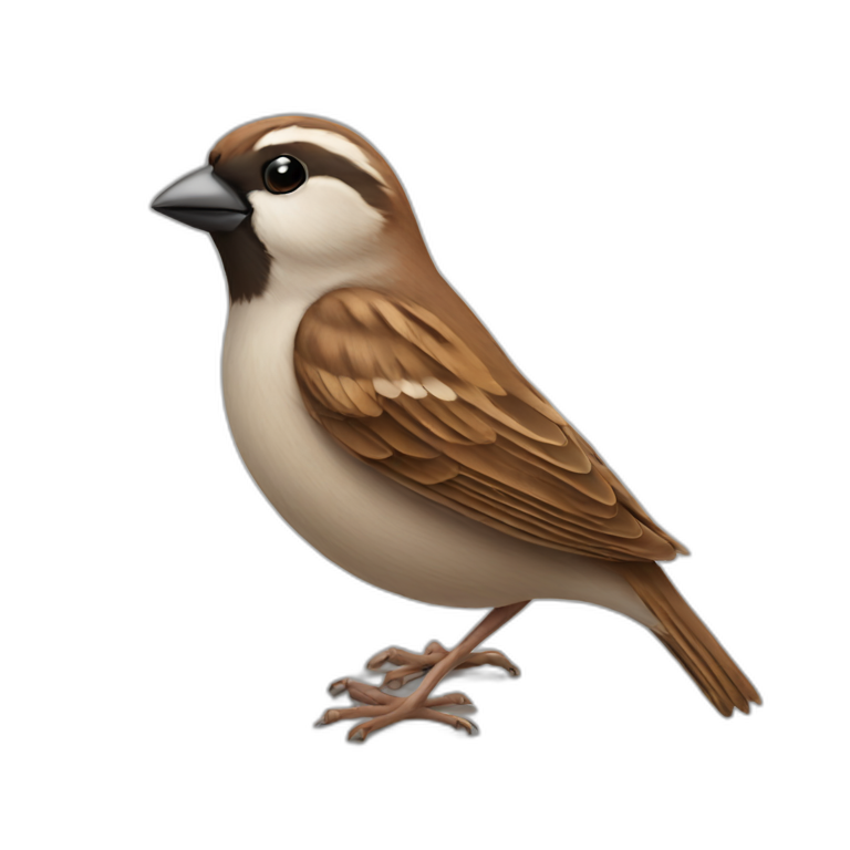 sparrow talking on a cell phone emoji