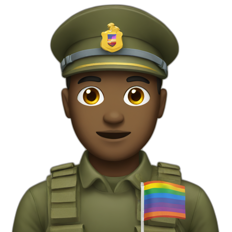 lgbt flag soldier emoji