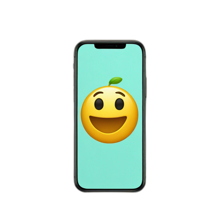 iphone 14 pro phone mockup with default wallpaper emoji