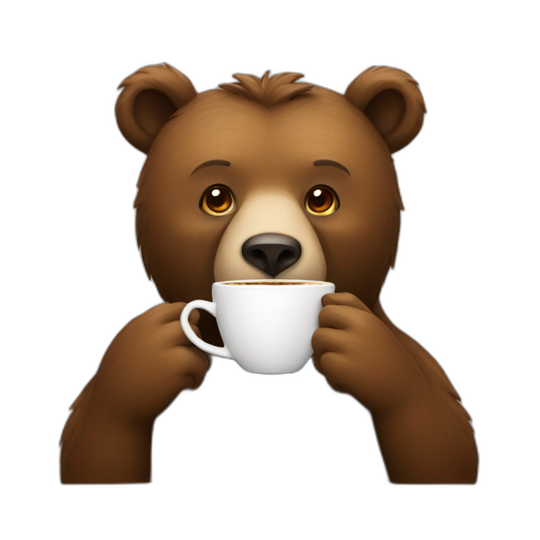 bear drinking coffee emoji