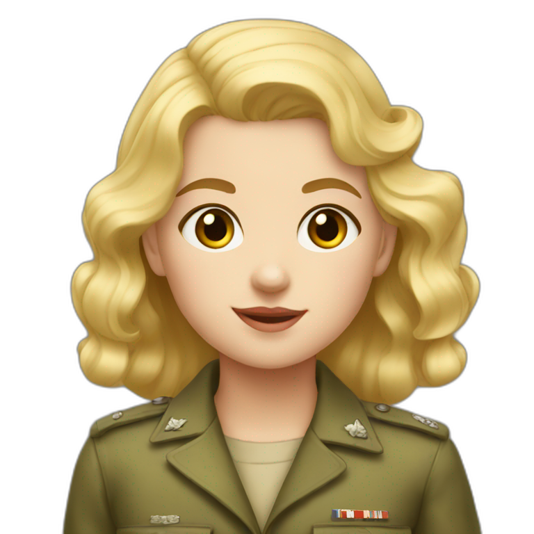 blonde hair young girl WWII emoji