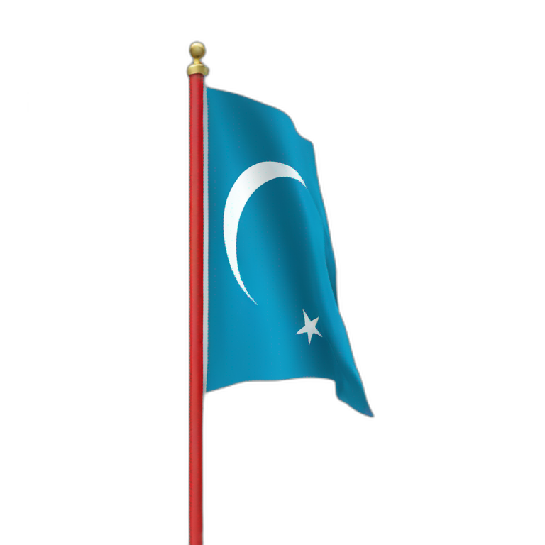 turkish flag in blue emoji