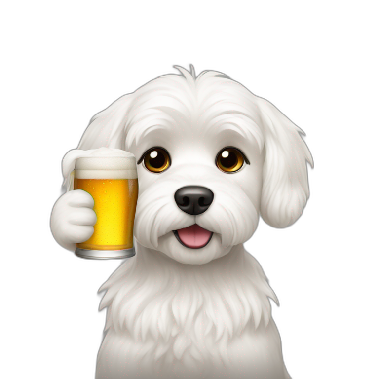 dog-maltese-drinking-beer emoji