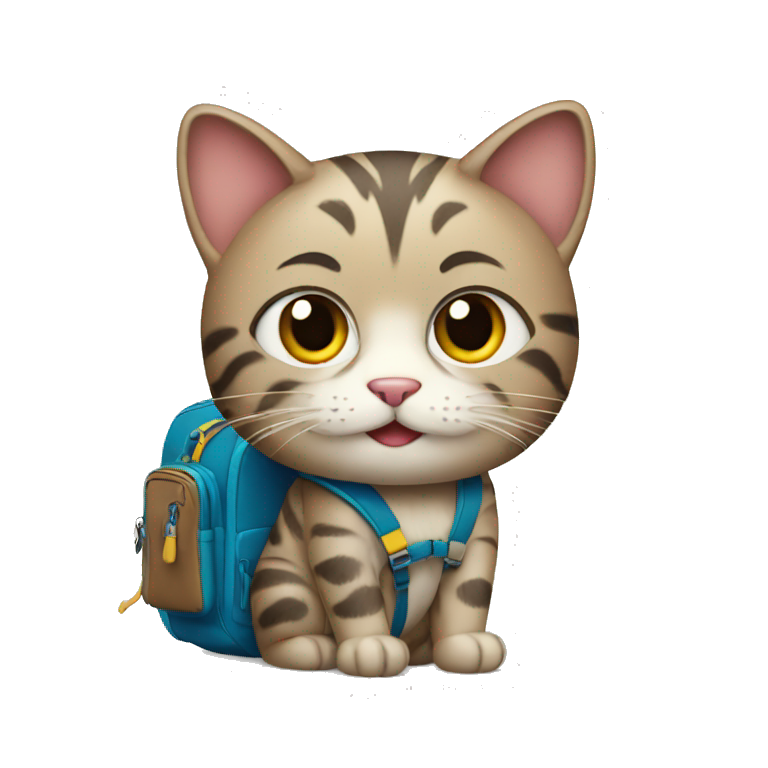 cat with school bag emoji