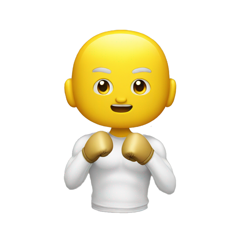 yellow man wearing boxing gloves emoji