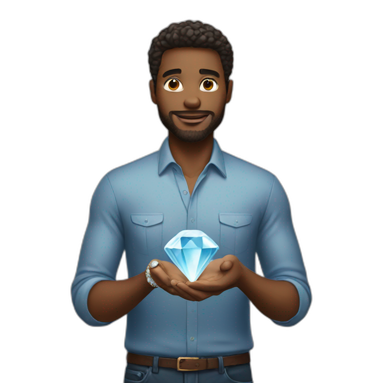 men with a diamond in hand emoji