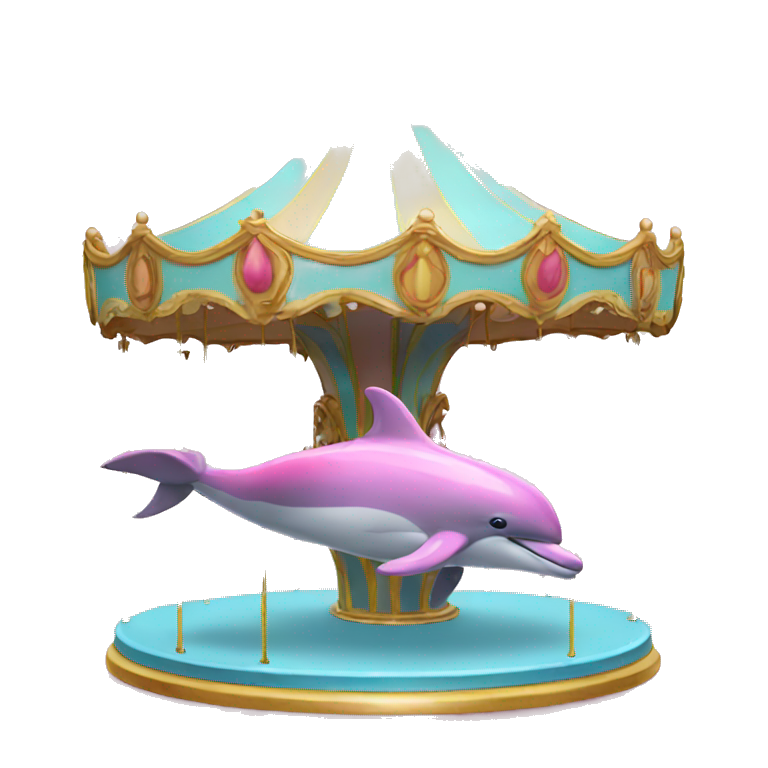 a pink Dolphin on a carousel emoji