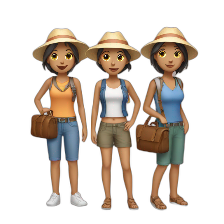 Travel-girls-3 people emoji