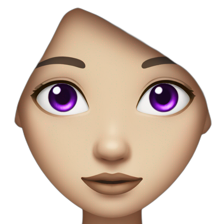 girl with purple eyes and long dark hair emoji
