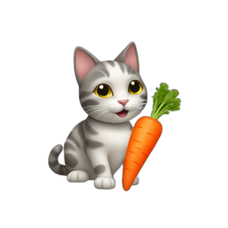 cat eating a carrot emoji