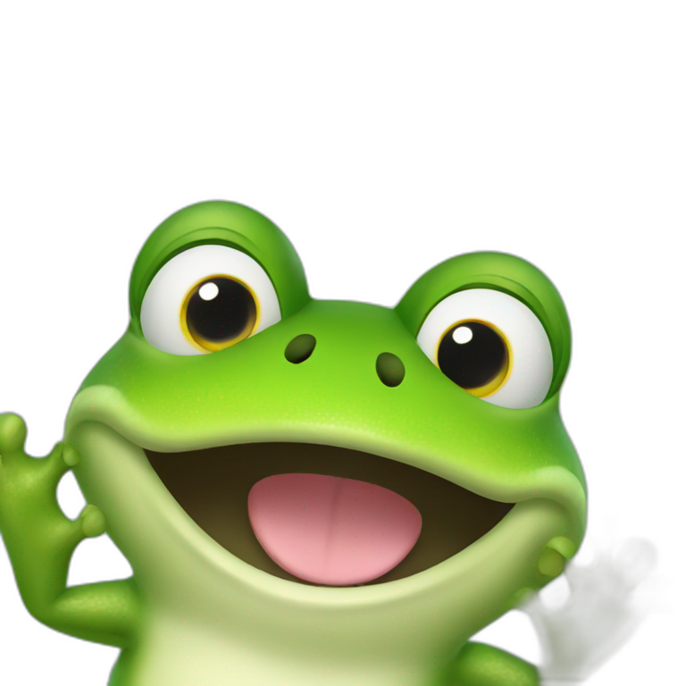 happy celebrating frog emoji