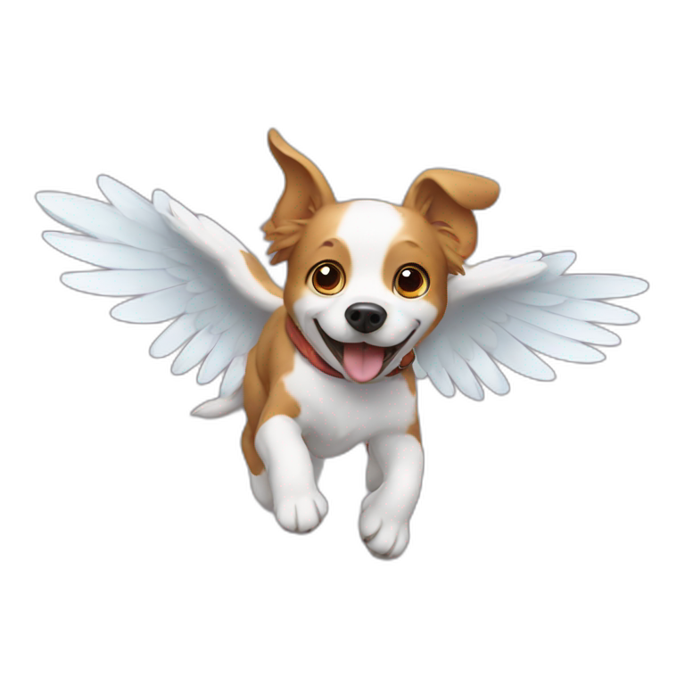 Flying dog with wings emoji