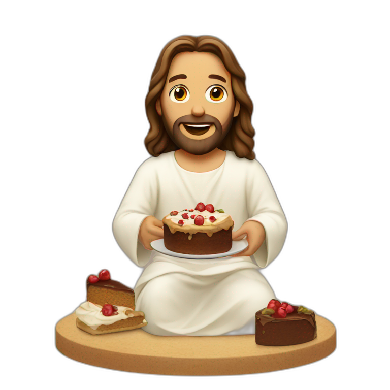 jesus eating cake emoji