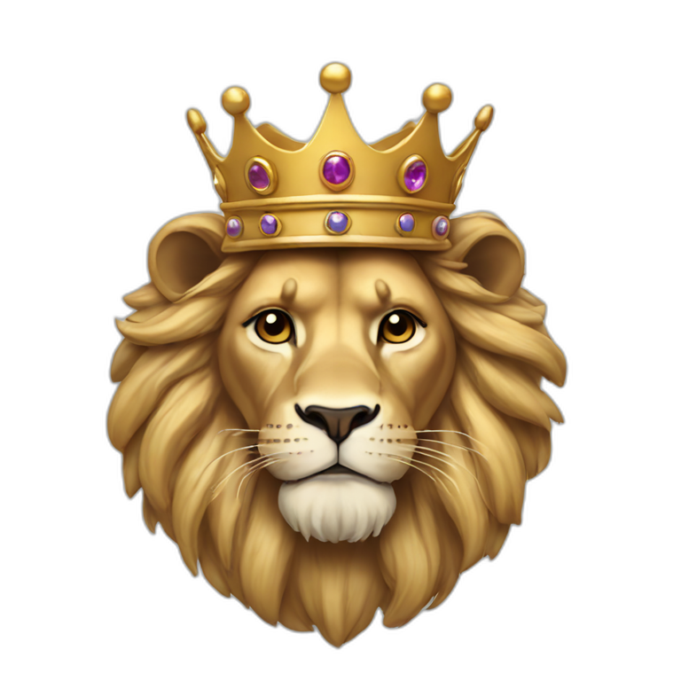 graphical royal lion  in a crown emoji