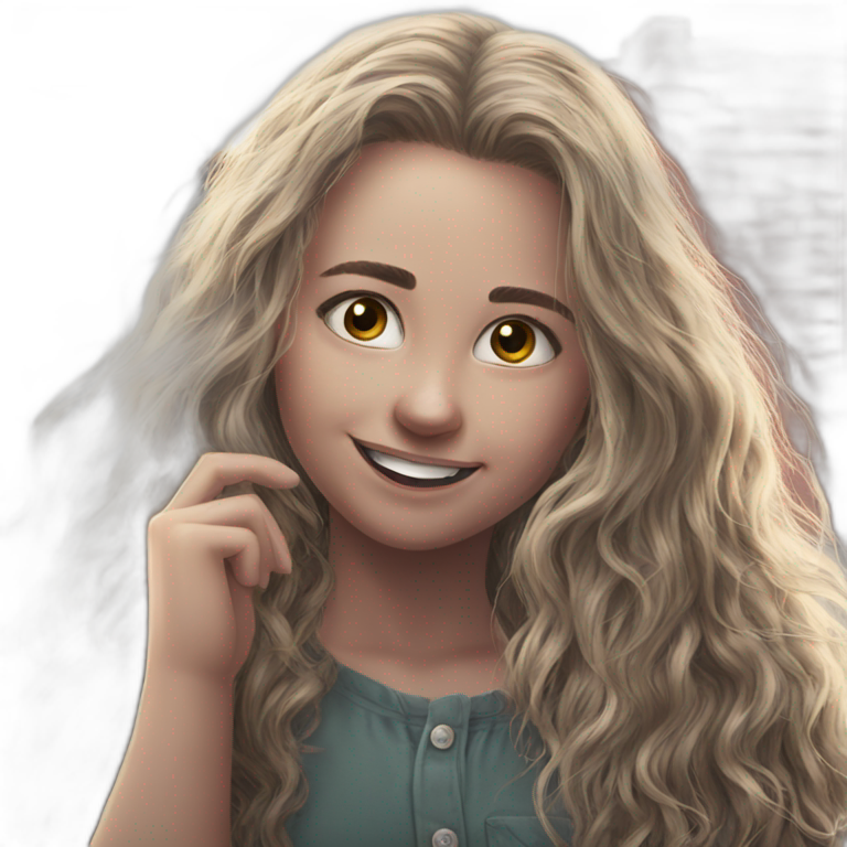 smiling long-haired girl emoji