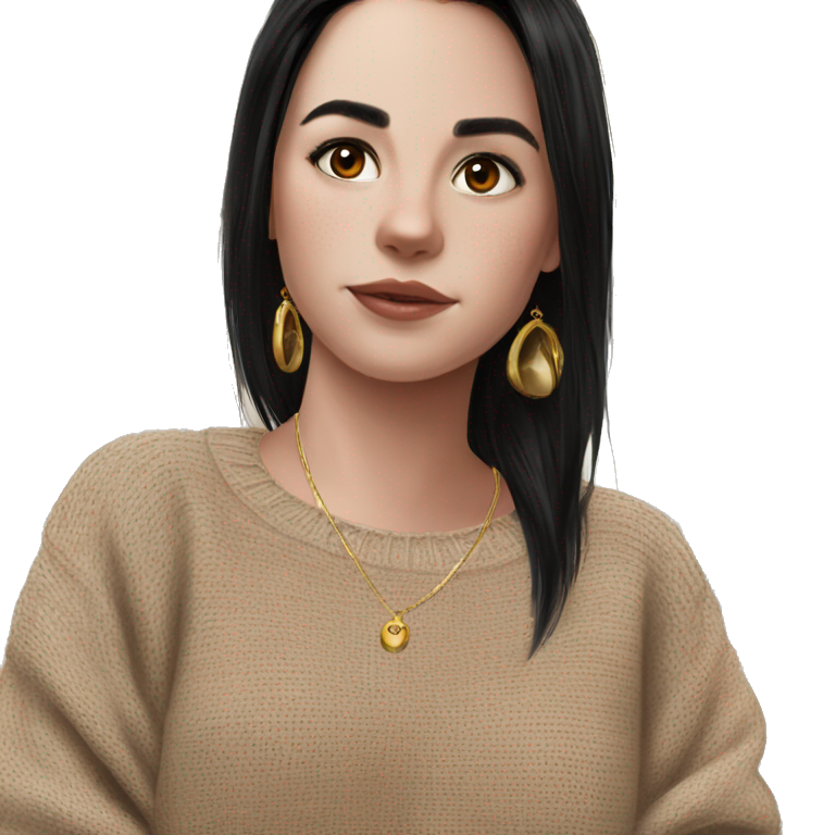 cozy girl in brown sweater emoji