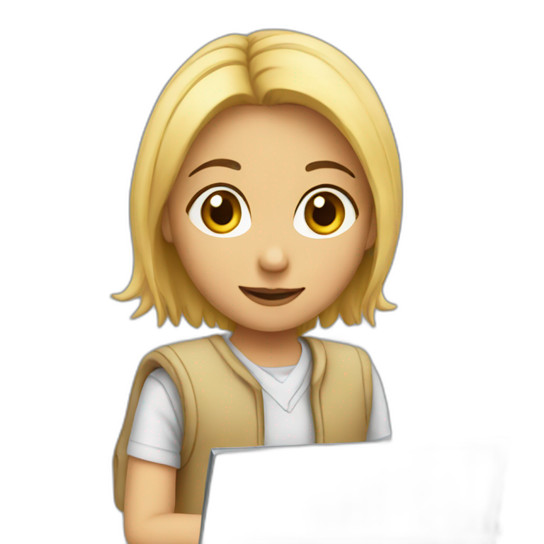 a girl who writes computer emoji