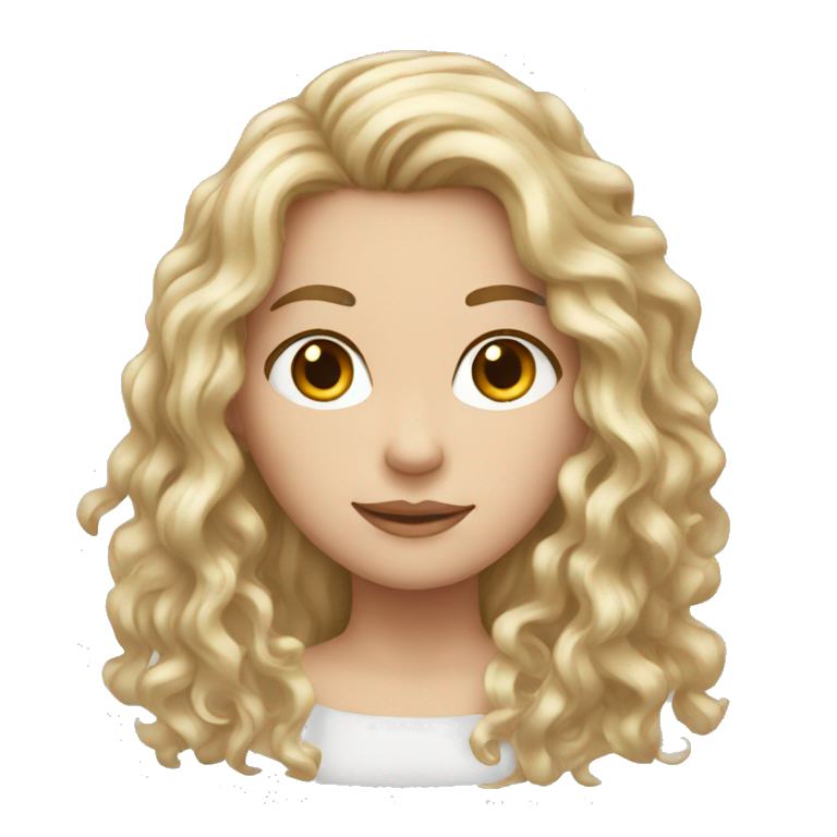 White girl with long light curly hair emoji