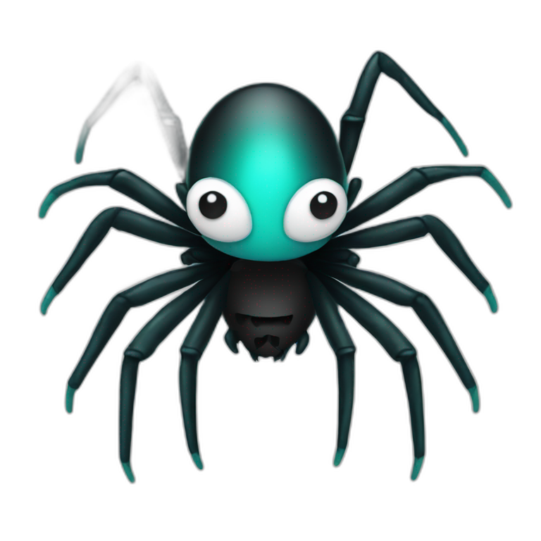 mean spider aqua black emoji