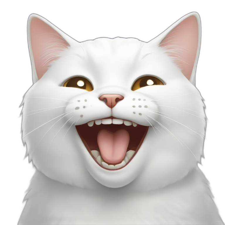 white-cat-laughing emoji