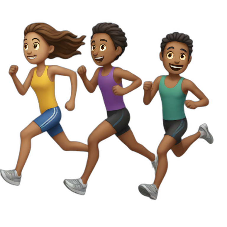 five person running emoji